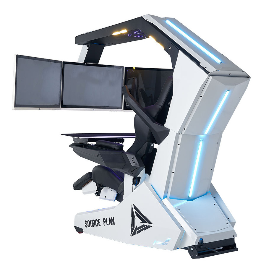 IW-R1 PRO  Zero gravity recline workstation chair  GIMI gaming COCKPIT , works triple monitor Tilting rig VR imperator IWR1