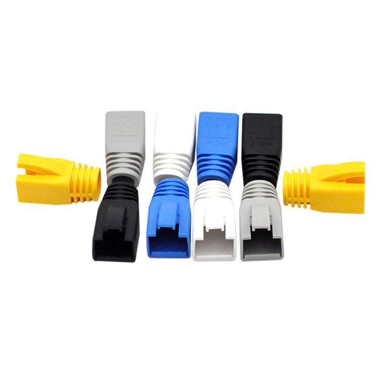 Manufacturer High quality cat5e cat6 patch cord rj45 snaglless pvc boot entry boots for cat7 cat8 plug