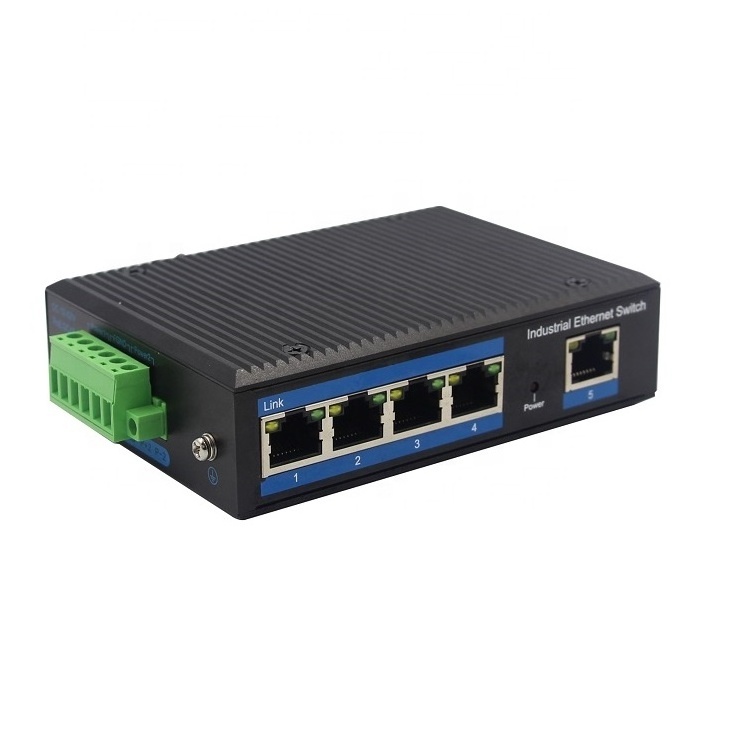 Outdoor Home Office Desk POE Switch DIN Rail Network 5 Ports RJ45 100Mbit Industrial Ethernet Switch