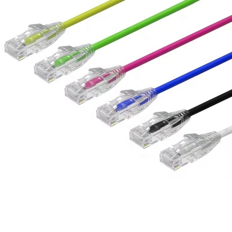 Slim UTP RJ45 Cat 5e Cat6 Cat6a Network Cable Patch Cord Ethernet Cable UTP Cat6 Cable Network with Strain Relief Boots