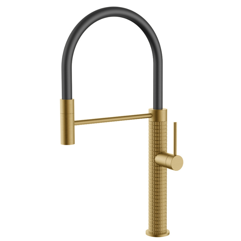 High Arc Kitchen Faucet With Pull Down Soft Hose Cupc Brass Golden 3 Way Kitchen Faucet