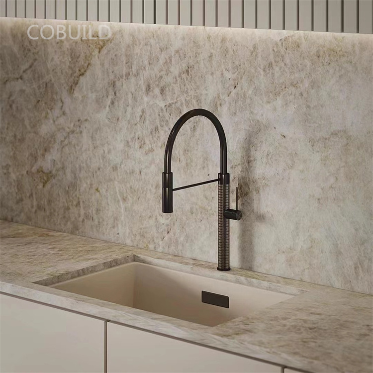 High Arc Kitchen Faucet With Pull Down Soft Hose Cupc Brass Golden 3 Way Kitchen Faucet