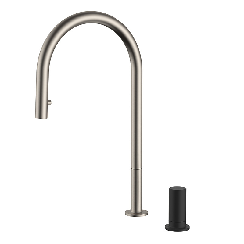 Farmhouse brushed nickel faucet for kitchen sink single handle water filter kitchen faucet black