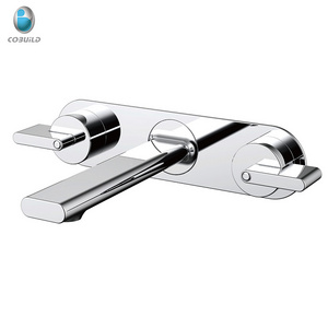 Bathroom furniture Twin Handle Wall Mount Type Basin Mixer Tap italian faucet brands