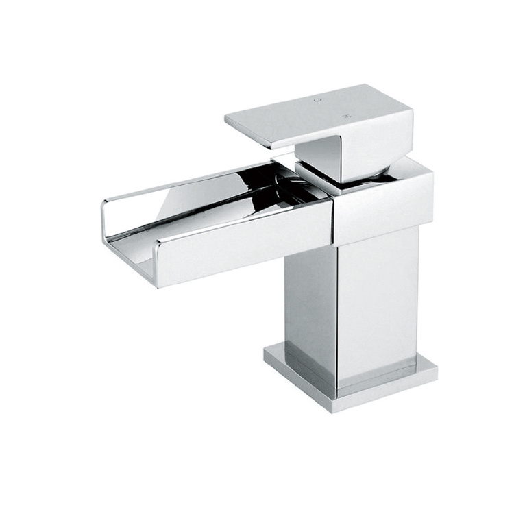 bathroom basin tap, brass waterfall sink faucet with ceramic cartridge , waterfall faucet