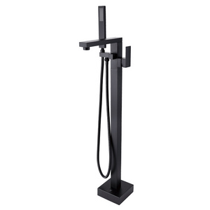 wholesale floor standing  bath faucet free standing black matt bathtub filler