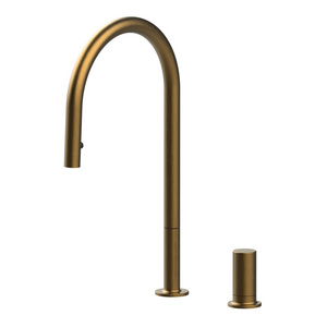 Gold pull down kitchen mixer brass kitchen faucet