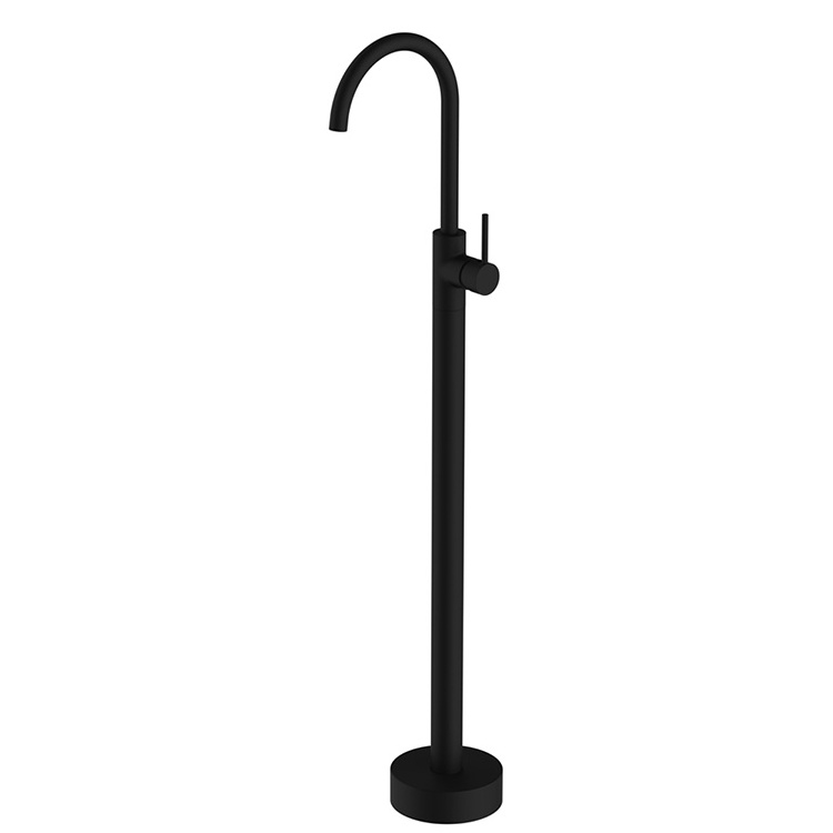 Matte Black Freestanding Bathtub Faucet Tub Filler Floor Mount Brass Bathroom Tub Faucets