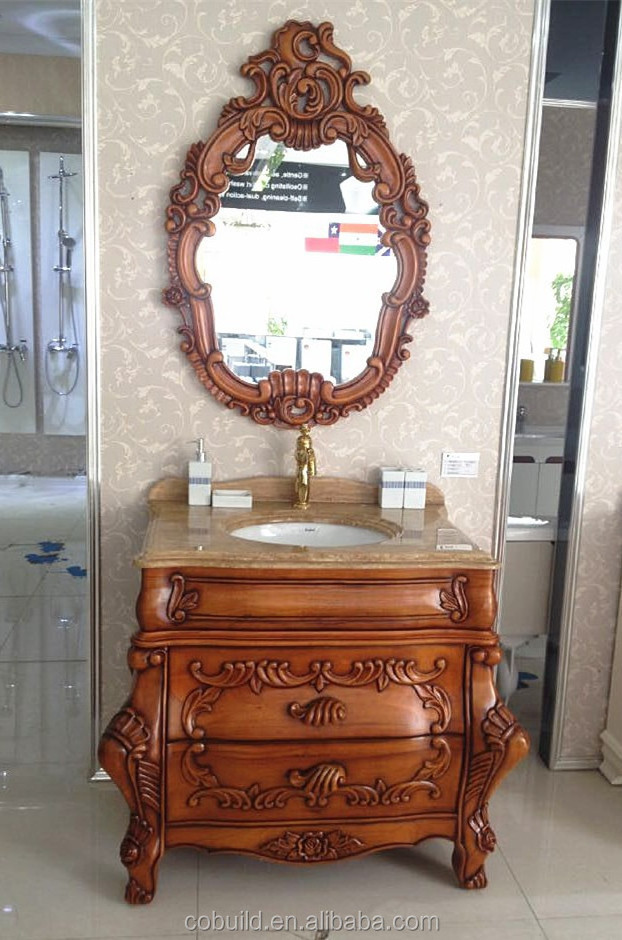 waterproof wood bathroom vanity cabinet, classical solid wood bathroom furniture, wooden bathroom cabinet