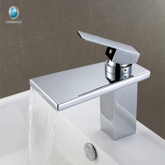 Hot usa bathroom waterfall wash basin faucet, bathroom vessel brass waterfall faucets