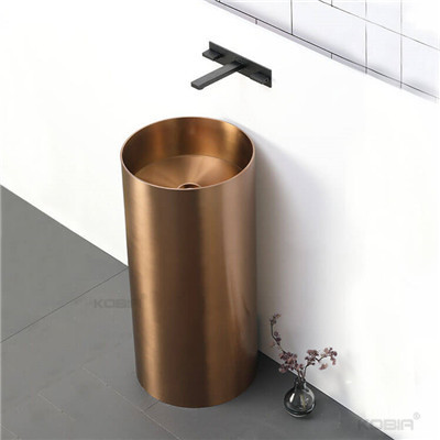 High end pedestal wash hand sink stainless steel basin portable wash basin for bathroom