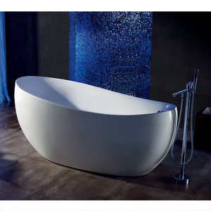 K-509 Oval free standing One Person Designs Acrylic White Romantic Bathtub With Shower, Indoor portable soaking tub