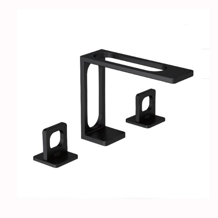 New Designer Black Bathroom Sink Faucet Three Hole Deck Basin Faucet