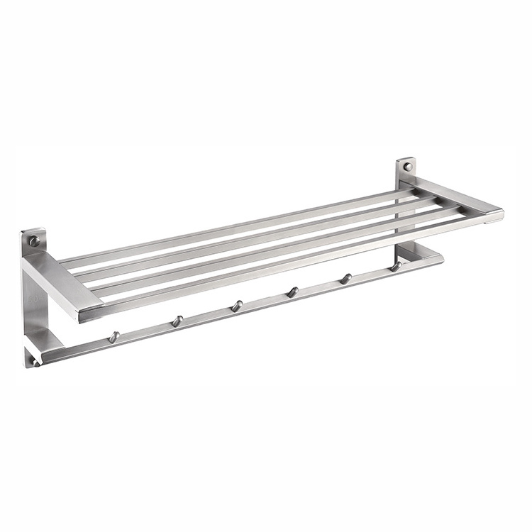 New style hotel stainless steel towel rack with hook chrome finish