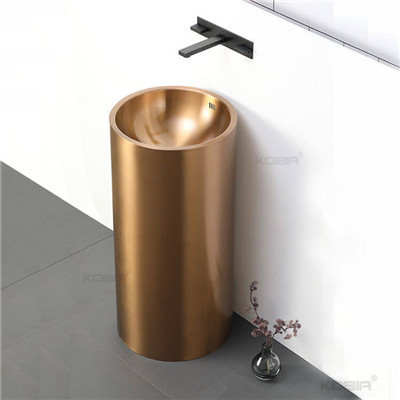 High end pedestal wash hand sink stainless steel basin portable wash basin for bathroom