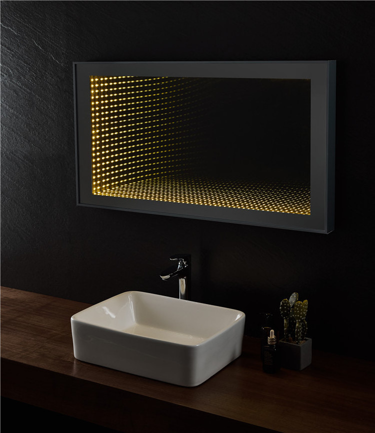 Bathroom fogless led tunnel mirror silver vanity led mirror