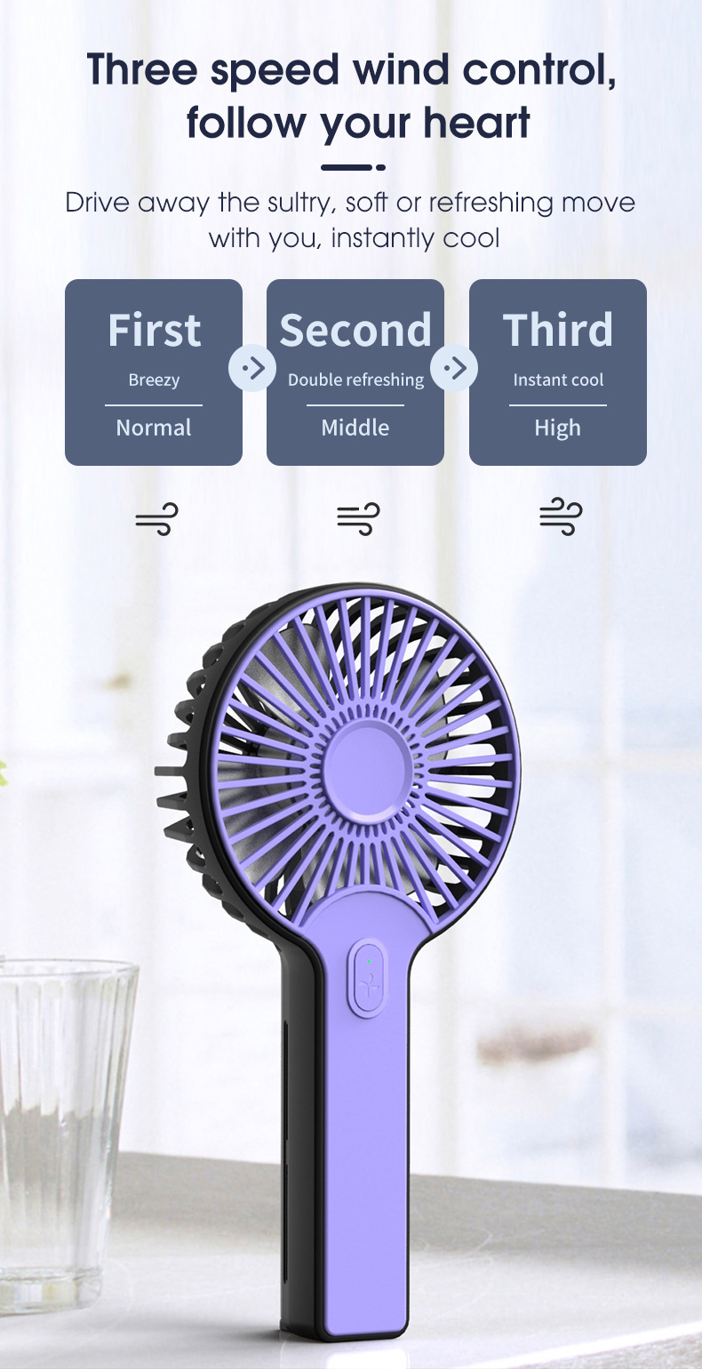 KC PSE  mini hand held fan cordless 2023 customized brand portable electric hand fan rechargeable