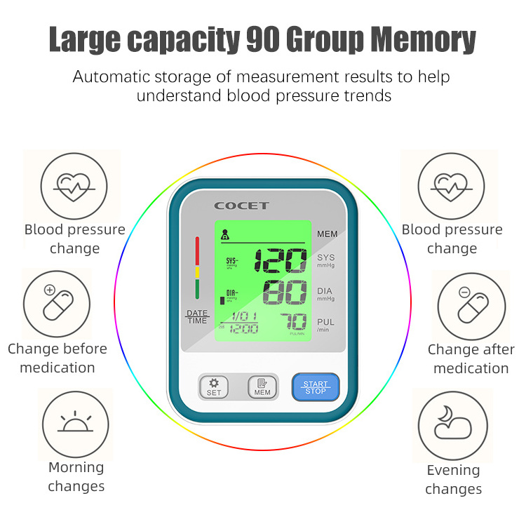 OEM Blood Pressure Monitor Automatic Smart Digital Upper Arm Blood Monitor Pressure Bp Monitor With Led Screen