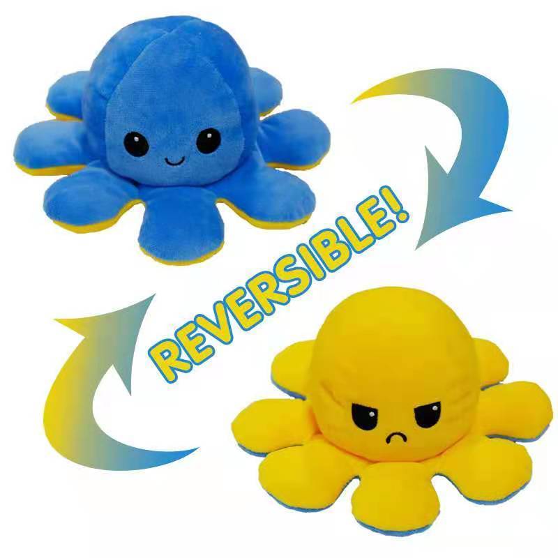 Custom Face Changing Octopus Plush Toy Stuffed Animal Toys Funny Expression Soft Octopus Plush doll Unisex