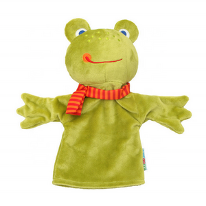 Creative toys cute animal hand puppets plush toy custom Frog monkey duck plush hand doll for kids