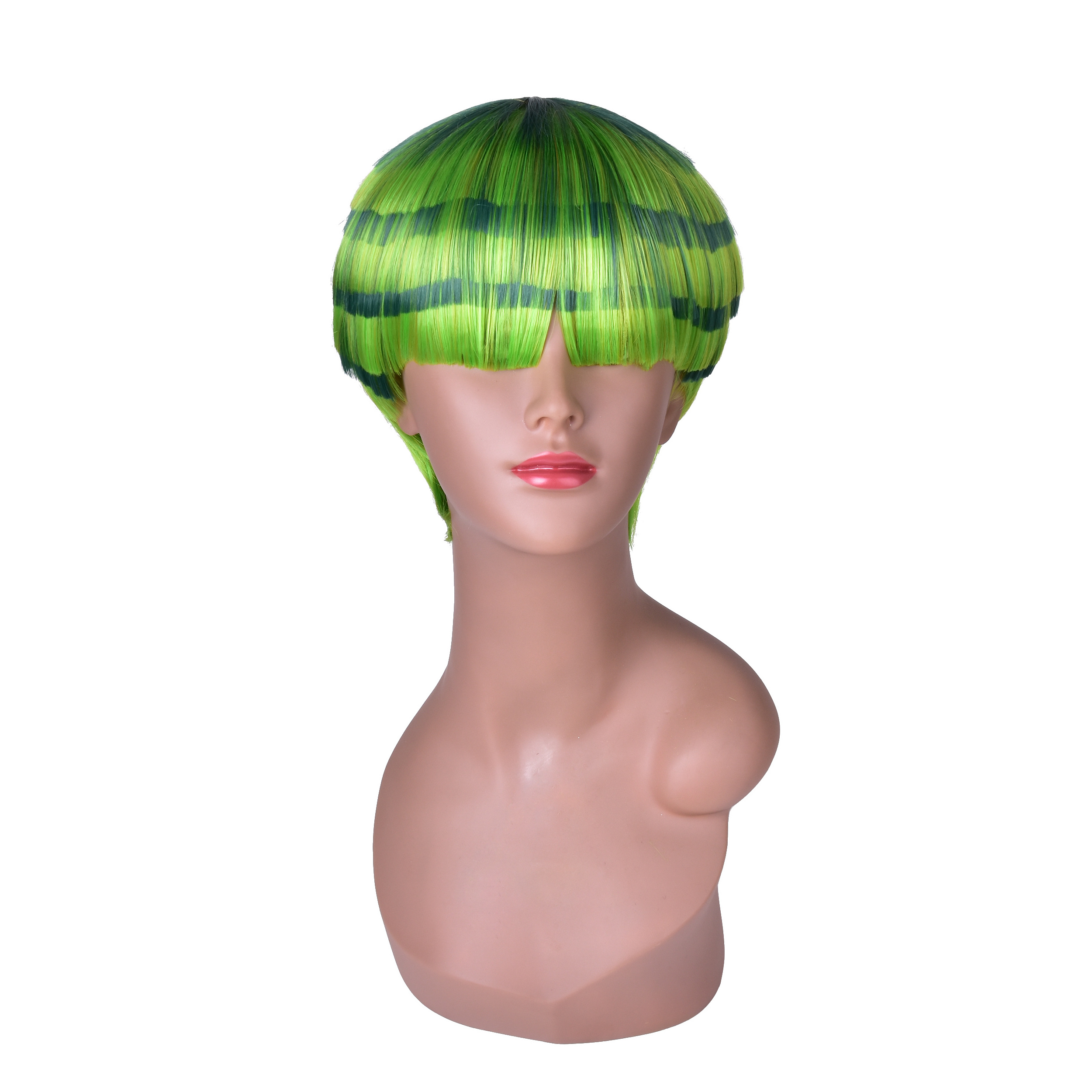 short synthetic hair wig mushroom wig, fashional water melon synthetic wig in stock