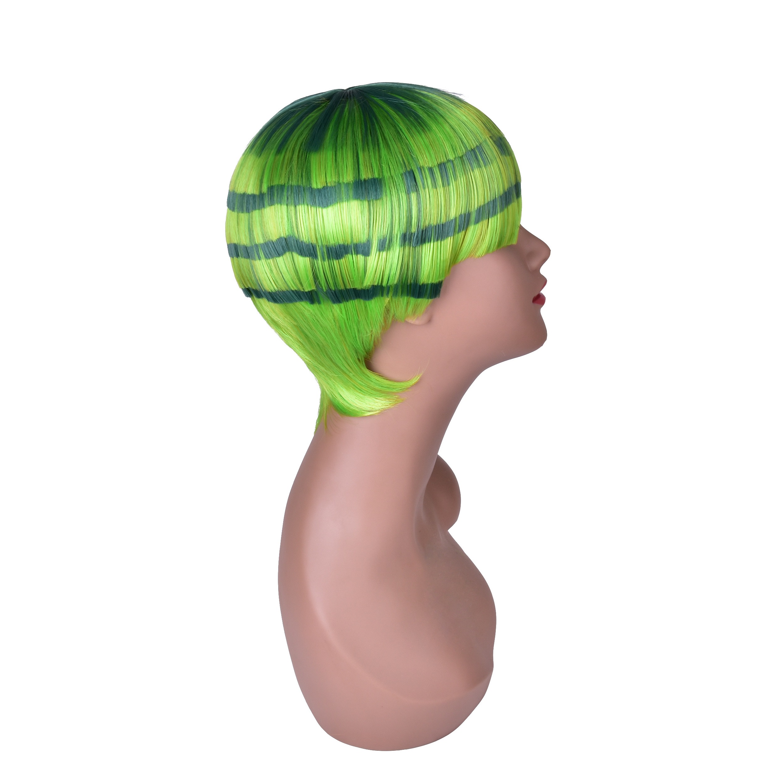 short synthetic hair wig mushroom wig, fashional water melon synthetic wig in stock