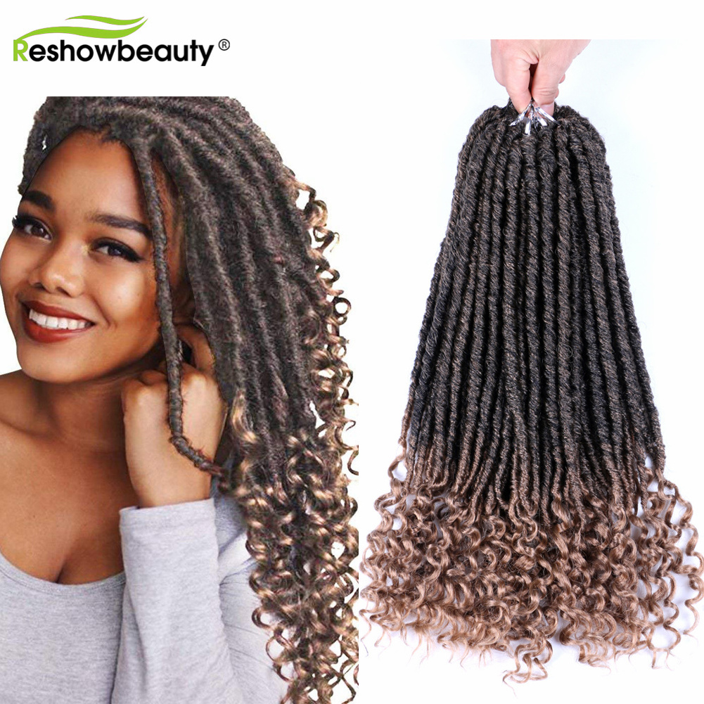 dreadlocks faux locs messy goddess crochet hair braids, africa twist straight goddess faux locs crochet extension