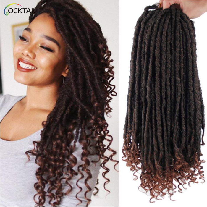 dreadlocks faux locs messy goddess crochet hair braids, africa twist straight goddess faux locs crochet extension