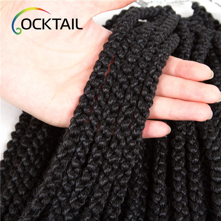 synthetic 3d cubic twist crochet braids hair different length cubic braid, toyokalon fiber synthetic braid hair