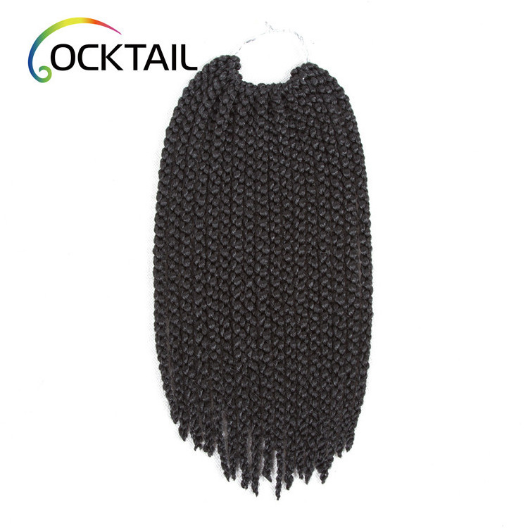 synthetic 3d cubic twist crochet braids hair different length cubic braid, toyokalon fiber synthetic braid hair