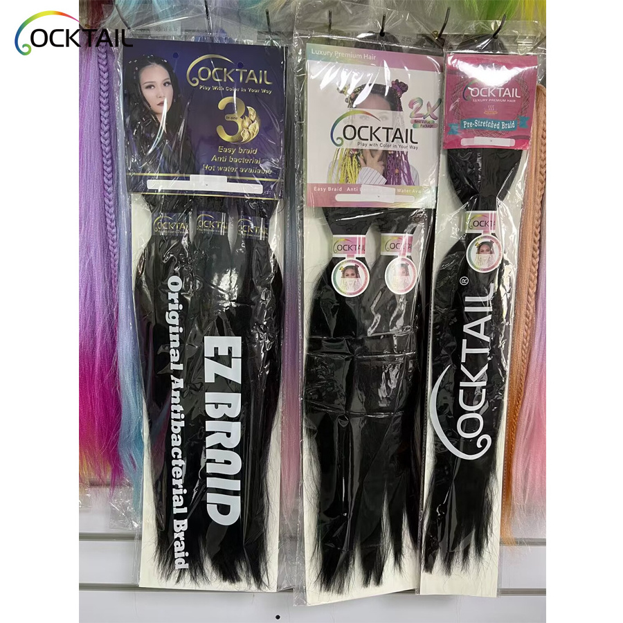 free design logo 1x 2x 3x 4x Pre Stretched Braiding Hair,  Private Label OEM & ODM Layered End Easy Braid in Stock