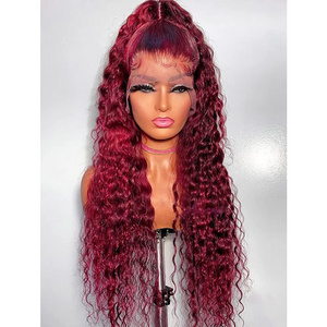 #99J BUG Brazilian Deep Wave Curly Human Hair 13x4 Transparent HD Lace Front Wigs for Black Women Full Lace Human Hair Wigs