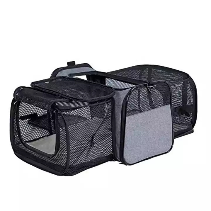 Manufacture Luxury Oxford Expandable Dog Cat Travel Breathable Portable Pet Carrier Bag With Mesh