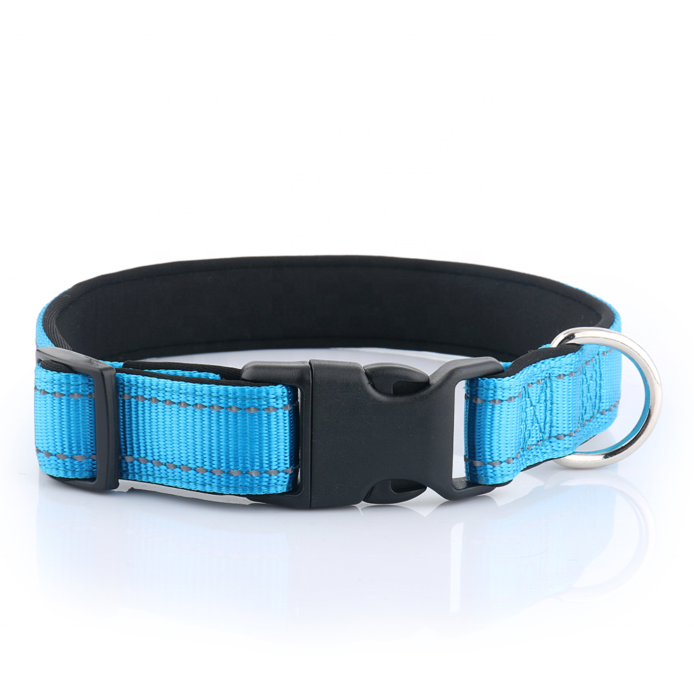 Manufacturer Hot Selling Reflective Nylon Dog Collar with Neoprene Padded