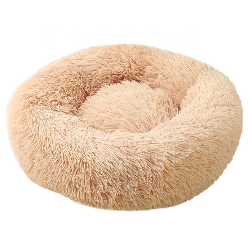 dog beds 2021 suppliers premium calming faux fur plush smart round pet sofa designer elevated large dogs beds