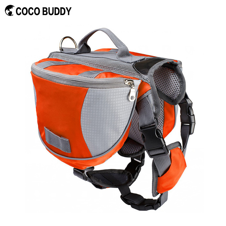 Outdoor Dog Adjustable Backpack with Reflective Strip Dog for Dog Backpack Travel Hiking Camping(L)