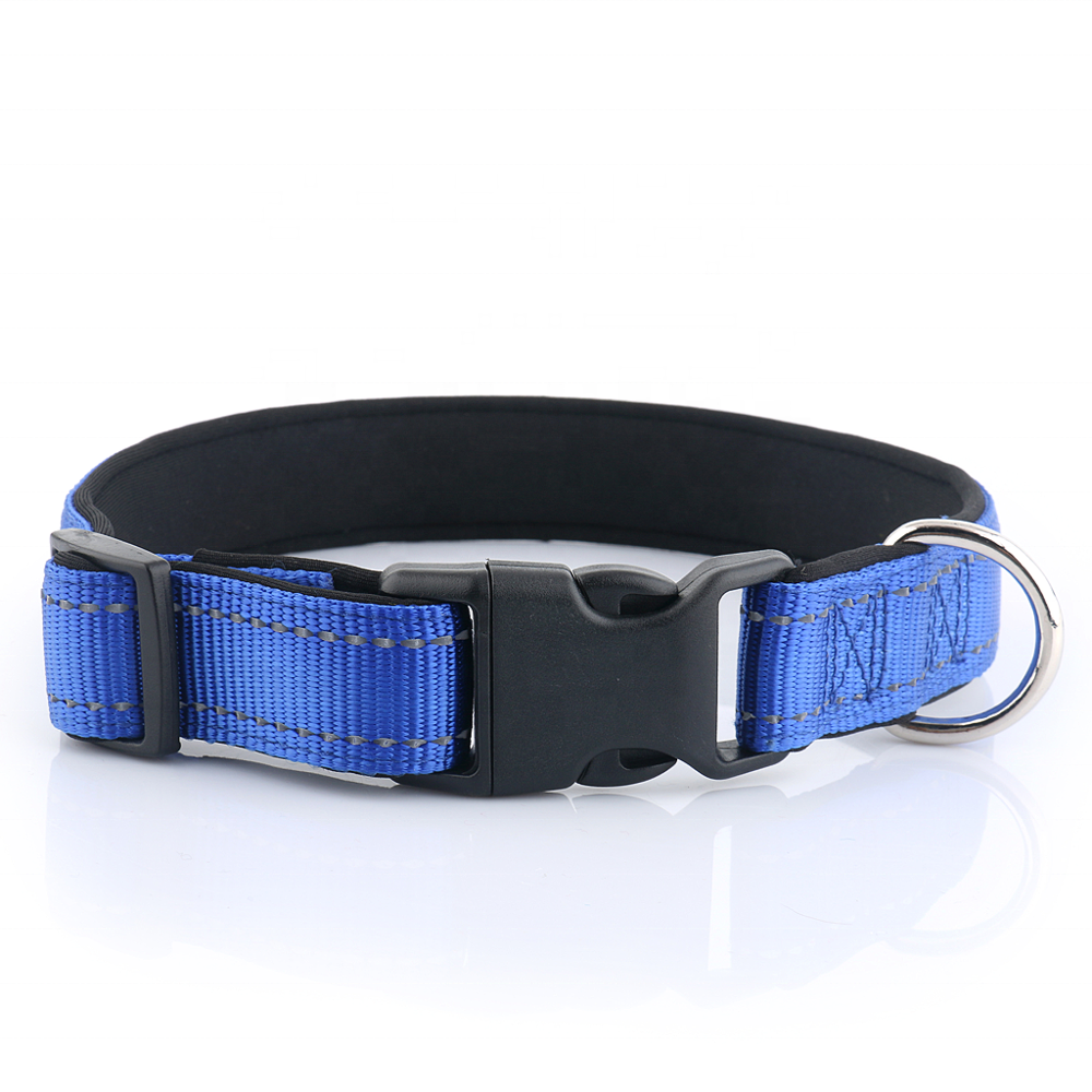 Manufacturer Hot Selling Reflective Nylon Dog Collar with Neoprene Padded