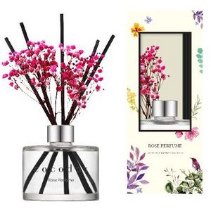 Reed Diffuser with Preserved Flower, cocodor, Rose Perfume Reed Diffuser, Fragrance, 6.7oz