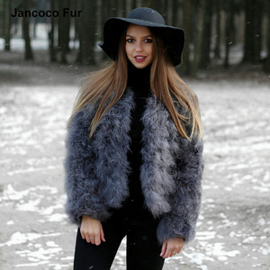 Wedding Casual Luxury Fluffy Women Real Ostrich Turkey Feather Fur Coat