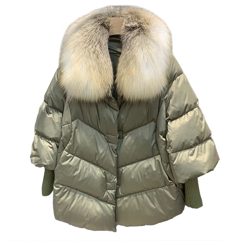 High Quality Goose Down Jacket Soft Winter Women Down Coat with Real Fox Fur