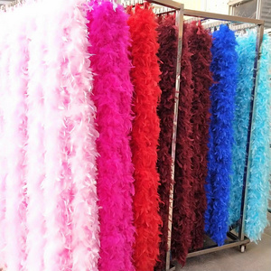 Factory Custom 1 to 10 ply Fluffy Turkey Ruff Feather Boas Colorful Decorative Feather Strips Genuine Ostrich Feather Boas