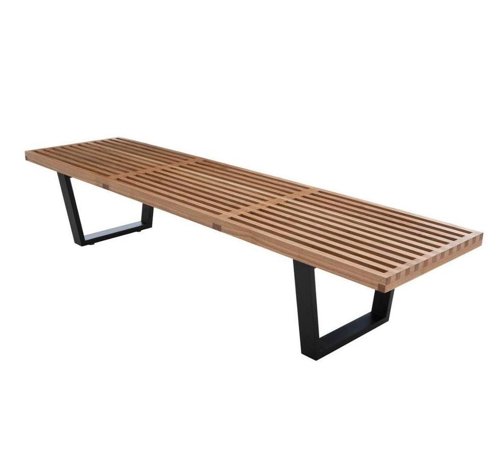 Replica solid ash wood slatted Bench  wooden bench