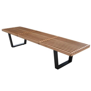 Replica solid ash wood slatted Bench  wooden bench