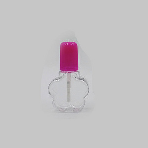 6-7ml plastic nail polish bottle for children Water-based plum blossom-shaped small empty bottle with brush PETG