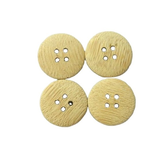 High quality natural wood buttons with engraving letters 4 hole bamboo clothing buttons