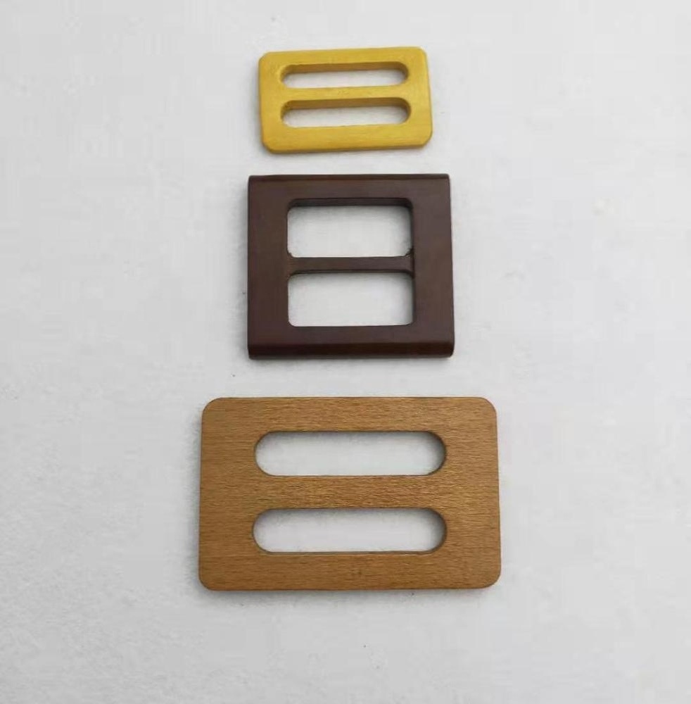 Hot Sale Factory Wholesale square round clothing buckles dyed color Fashion Wood Belt Buckle