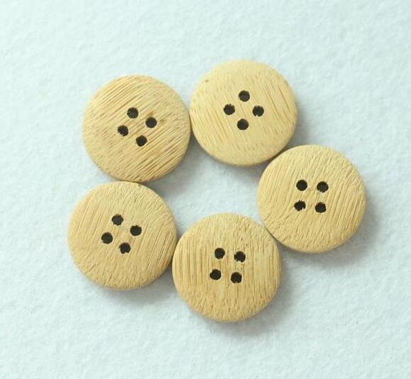 High quality natural wood buttons with engraving letters 4 hole bamboo clothing buttons