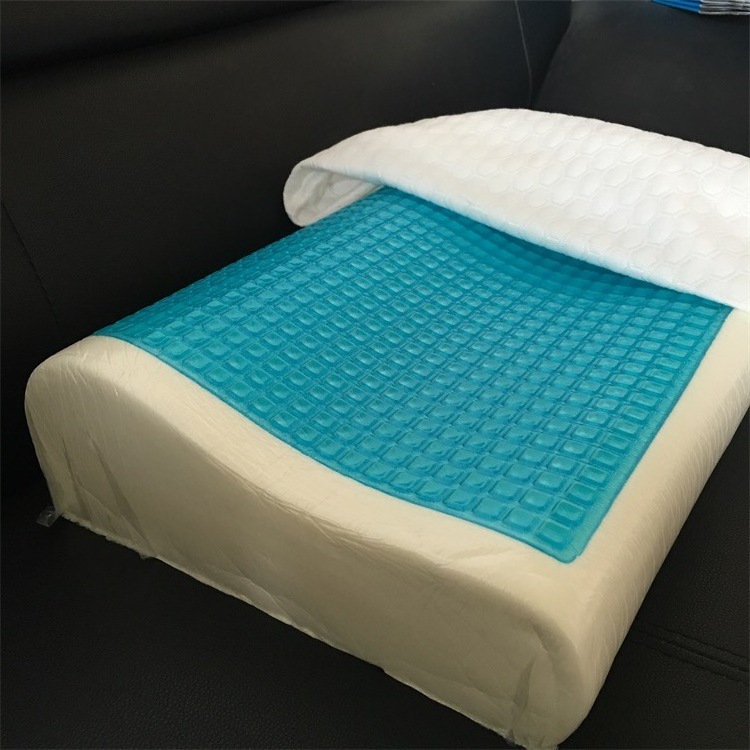 Custom Factory Outlet Rectangle Home Sleeping Gel Protecting Cervical Pillow With Memory Foam Filling