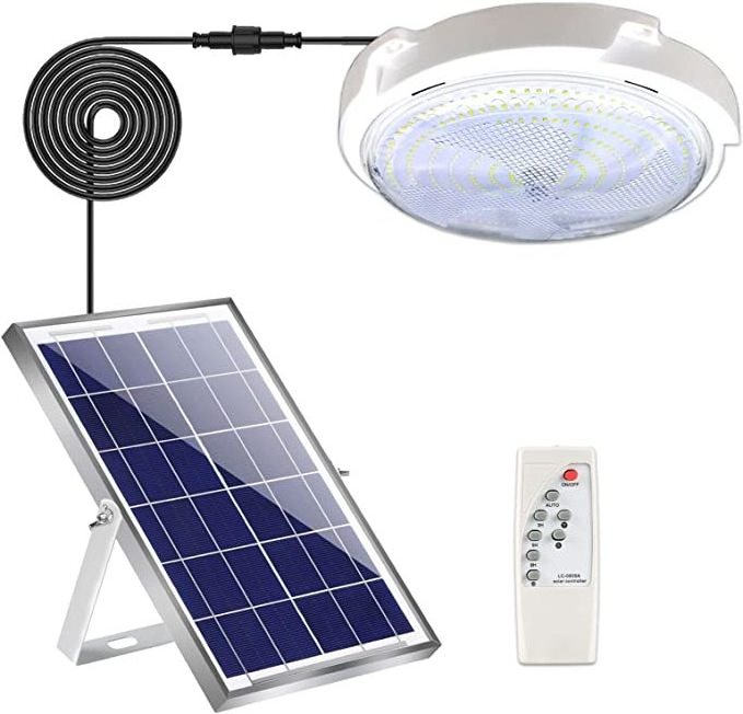 Solar Ceiling Lights Indoor and Outdoor, Integrated Cool White and Warm White Switchable 1000Lumen for Barn, Porch, Patio