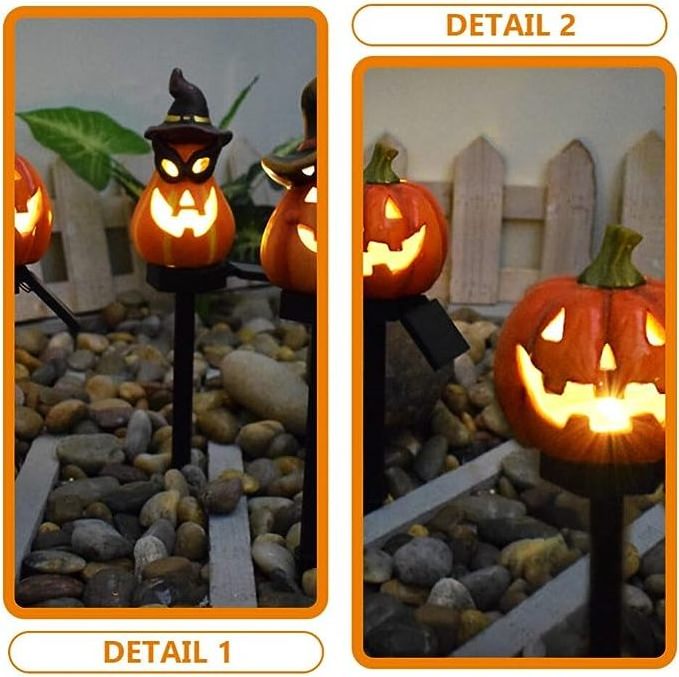 Halloween Solar Garden Lights Garden Stake Landscape Color Change Light for Haunted House Figurine Holiday Party Decor